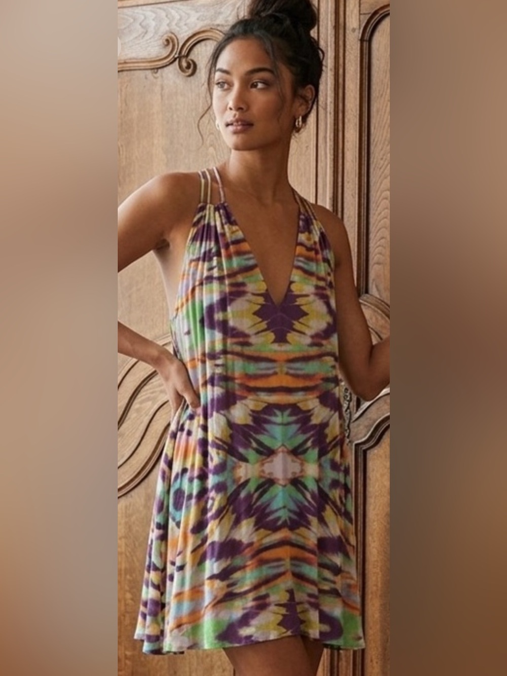 Alexis Colorful Patterned Halter Dress